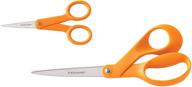 fiskars 67517197j original orange-handled scissors 8 inch and 🔪 5 inch, 2-piece set - efficient and vibrant orange scissors bundle logo