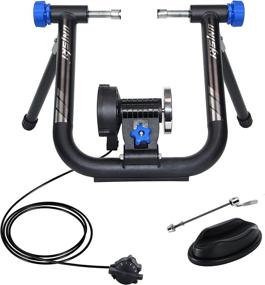 img 4 attached to Unisky Bike Trainer Stand - Indoor Steel Heavy Duty Bicycle Exercise Stand with 6-Speed Magnetic Resistance for Road and Mountain Bikes