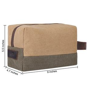 img 1 attached to 🧳 Khaki-2 S-ZONE Canvas Travel Toiletry Bag Shaving Dopp Kit Cosmetic Makeup Bag