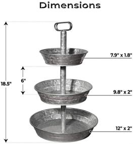 img 3 attached to 🏺 Stunning Galvanized Tiered Tray Decor Stand: Elevate Your Home's Style!