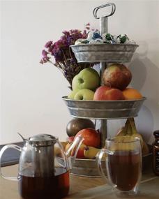 img 2 attached to 🏺 Stunning Galvanized Tiered Tray Decor Stand: Elevate Your Home's Style!