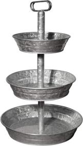 img 4 attached to 🏺 Stunning Galvanized Tiered Tray Decor Stand: Elevate Your Home's Style!