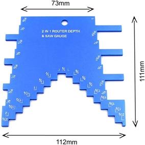 img 1 attached to 🔷 Aluminum Step Depth Gauge for Router and Table Saw: Ultimate Clarity Depth Gauge (Blue)