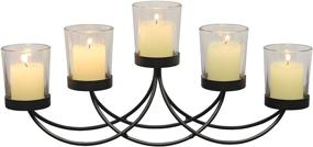 img 4 attached to 🕯️ Briarwood Black Metal Votive Candelabra: Elegant Decorative Candle Centerpiece for Weddings, Parties, Dining Table, Mantel