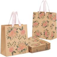 🌸 24-piece floral gift bags with handles - ideal for party favors, weddings, birthdays, baby showers | size: 9 x 8 inches logo