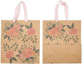 img 1 attached to 🌸 24-Piece Floral Gift Bags with Handles - Ideal for Party Favors, Weddings, Birthdays, Baby Showers | Size: 9 x 8 Inches