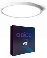 💡 ocioc led flush mount ceiling light fixture - bright 12-inch round lamp for kitchen and laundry room - etl listed логотип