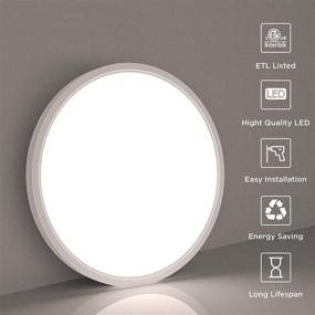 img 3 attached to 💡 Ocioc LED Flush Mount Ceiling Light Fixture - Bright 12-inch Round Lamp for Kitchen and Laundry Room - ETL Listed