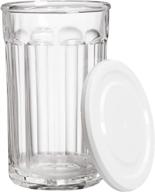 🍶 amazon basics westridge 8-piece glass drinkware and storage set - 4 glasses with lids, 21-ounce capacity logo