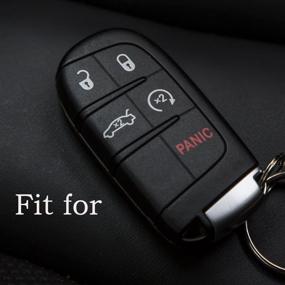 img 1 attached to 🔑 XUHANG Silicone Key Fob Skin Cover Case Protector Shell for Jeep Grand Cherokee 300 Dodge Durango Charger Challenger Journey Smart Remote - 5 Button Blue