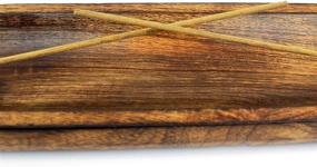 img 1 attached to 🕯️ Dinil Incense Burner Holder – 11 Inch Natural Wood Ash Tray – Dual Scent Mixing Holes – Rustic Brown Finish – No Mess Elegant Design – Perfect for Yoga, Meditation Room, Home