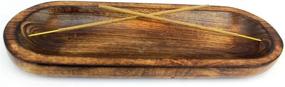 img 3 attached to 🕯️ Dinil Incense Burner Holder – 11 Inch Natural Wood Ash Tray – Dual Scent Mixing Holes – Rustic Brown Finish – No Mess Elegant Design – Perfect for Yoga, Meditation Room, Home