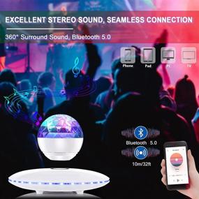 img 1 attached to 🔊✨ Magnetic Levitating Speaker, RUIXINDA Floating Wireless Bluetooth Speaker 5.0 with Party Lights and Colorful LED Flashing Show for Night Light Ambiance, Home Birthday Dance Party
