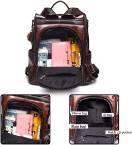 img 1 attached to Anti-Theft Designer Shoulder Backpack for Women with Handbags & Wallets - Satchel Style