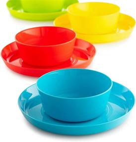 img 2 attached to Plaskidy Plastic Plates and Bowls for Kids