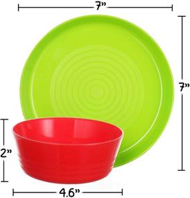 img 3 attached to Plaskidy Plastic Plates and Bowls for Kids