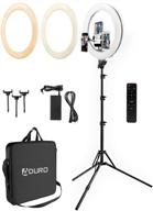 💡 aduro u-stream ring light tripod stand [executive 18"]: perfect beauty ring light for live streaming, makeup tutorials, and youtube videos - includes 3 phone holders and extendable phone tripod stand logo