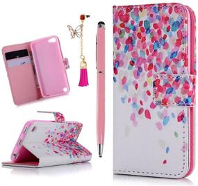 img 4 attached to 🍃 MOLLYCOOCLE iPod Touch 5 Case - Colorful Leaves Love Design Wallet Purse with Magnetic Closure and Card Holders – Ultra Slim PU Leather Flip Folio Cover for iPod Touch 5th Generation