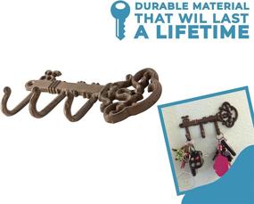 img 2 attached to 🔑 Comfify Decorative Wall Mounted Skeleton Key Holder - Vintage 3 Hooks, Rustic Cast Iron 7.9 x 4.1” - with Screws and Anchors