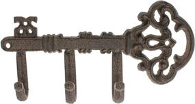 img 4 attached to 🔑 Comfify Decorative Wall Mounted Skeleton Key Holder - Vintage 3 Hooks, Rustic Cast Iron 7.9 x 4.1” - with Screws and Anchors