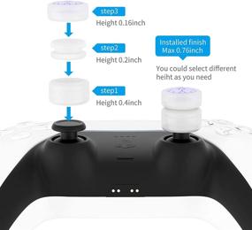 img 2 attached to 🎮 Enhance Your Gaming Experience with LeyuSmart Thumb Grip Caps: A Perfect Fit for Playstation5 PS5 PS4, Xbox, and Switch Pro Controllers - Sakura Thumbstick Caps in Clear Purple