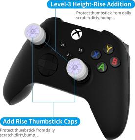 img 1 attached to 🎮 Enhance Your Gaming Experience with LeyuSmart Thumb Grip Caps: A Perfect Fit for Playstation5 PS5 PS4, Xbox, and Switch Pro Controllers - Sakura Thumbstick Caps in Clear Purple