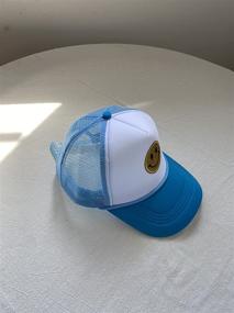 img 1 attached to 😎 Eye-Catching Lin Su Smiley Face Sequins Trucker Hat for Unisex Style!