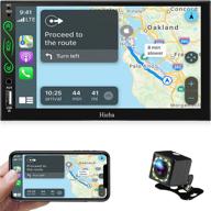 🚘 hieha double din car stereo review: apple carplay and android auto compatible, 7 inch bluetooth car radio with full hd touchscreen – features fm/am radio, backup camera, mirrorlink, a/v input, swc logo