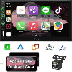 img 1 attached to 🚘 Hieha Double Din Car Stereo Review: Apple Carplay and Android Auto Compatible, 7 Inch Bluetooth Car Radio with Full HD Touchscreen – Features FM/AM Radio, Backup Camera, MirrorLink, A/V Input, SWC