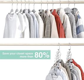 img 3 attached to 👚 Yahluer 6 Pack Metal Magic Hangers – 12 Slot Smart Organizer for Pants, Trousers, Jeans, Skirts, Tank Tops, Camis, Bras, Pajamas, Strappy Dresses, and Bathing Suits – Space-Saving Closet Wardrobe Accessory