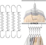 👚 yahluer 6 pack metal magic hangers – 12 slot smart organizer for pants, trousers, jeans, skirts, tank tops, camis, bras, pajamas, strappy dresses, and bathing suits – space-saving closet wardrobe accessory logo