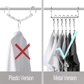 img 2 attached to 👚 Yahluer 6 Pack Metal Magic Hangers – 12 Slot Smart Organizer for Pants, Trousers, Jeans, Skirts, Tank Tops, Camis, Bras, Pajamas, Strappy Dresses, and Bathing Suits – Space-Saving Closet Wardrobe Accessory