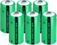 long-lasting 2/3aa size nimh rechargeable battery 1.2v 650mah button-top – pack of 6 logo