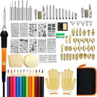 🔥 110-piece wood burning kit with adjustable temperature (200~420°c) | professional pyrography pen for embossing, carving, and soldering tools logo