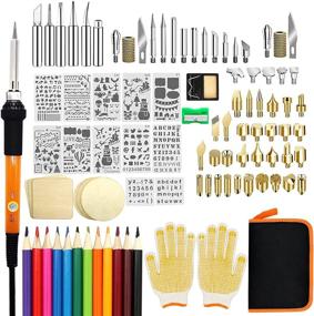 img 4 attached to 🔥 110-Piece Wood Burning Kit with Adjustable Temperature (200~420°C) | Professional Pyrography Pen for Embossing, Carving, and Soldering Tools