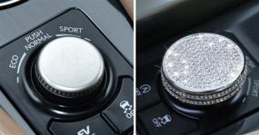 img 2 attached to 🌿 ECO Push Normal Sports Knob Rhinestone Decals Cover for Lexus ES GS is RC NX RX 2012-2018 - Silver, Fits GS ES RC"is