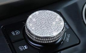 img 1 attached to 🌿 ECO Push Normal Sports Knob Rhinestone Decals Cover for Lexus ES GS is RC NX RX 2012-2018 - Silver, Fits GS ES RC"is