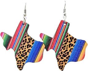 img 1 attached to Emulily Serape Leopard Earrings Bohemian