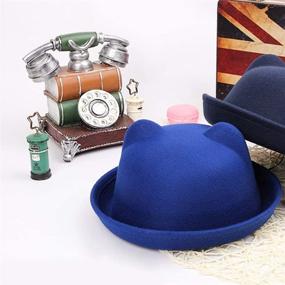 img 2 attached to Lujuny Cute Wool Bowler Hats Boys' Accessories