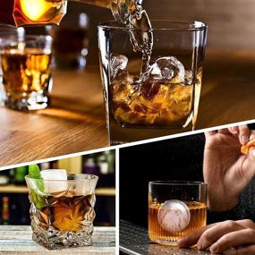 img 1 attached to 🧊 AiBast Ice Cube Tray Bundle: 3 Pack Silicone Round & Square Honeycomb Trays with Lid - Funnel Included, Grey Reusable Whiskey Ice Ball Mold