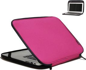 img 4 attached to 📦 Slim Pink Foldable Laptop Sleeve Case 11-11.6 Inch – Lightweight Bag for Notebook Computers, Carrying Flip Cover