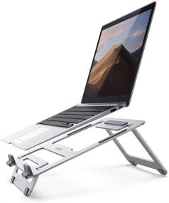 img 4 attached to UGREEN Laptop Stand Riser Aluminum Foldable Holder for MacBook Pro Air, Dell XPS 15 13, Google Chromebook Pixel, Huawei MateBook, Yoga 900, HP Spectre Notebook - Supports up to 16 Inch Laptops