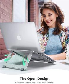 img 1 attached to UGREEN Laptop Stand Riser Aluminum Foldable Holder for MacBook Pro Air, Dell XPS 15 13, Google Chromebook Pixel, Huawei MateBook, Yoga 900, HP Spectre Notebook - Supports up to 16 Inch Laptops