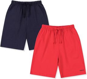 img 4 attached to 🩳 KOWSPORT Kids Cotton Shorts with Pockets 2-Pack - Boys & Girls Size 3-12 Years - 100% Cotton Shorts