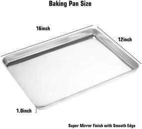 img 2 attached to 🍪 Wildone Baking Sheet with Silicone Mat Set - Non Toxic, Heavy Duty, Easy Clean - 2 Sheets + 2 Mats, Stainless Steel Cookie Sheet Baking Pan 16x12x1 inch