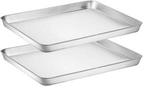 img 3 attached to 🍪 Wildone Baking Sheet with Silicone Mat Set - Non Toxic, Heavy Duty, Easy Clean - 2 Sheets + 2 Mats, Stainless Steel Cookie Sheet Baking Pan 16x12x1 inch