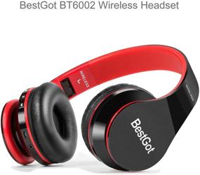 img 2 attached to 🎧 BestGot BT6002 Bluetooth наушники для детей - Беспроводные наушники для детей и взрослых, Складные наушники для ПК/Телефонов/Планшетов/Телевизоров - 18 часов воспроизведения (Черные/Красные)