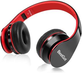 img 4 attached to 🎧 BestGot BT6002 Bluetooth наушники для детей - Беспроводные наушники для детей и взрослых, Складные наушники для ПК/Телефонов/Планшетов/Телевизоров - 18 часов воспроизведения (Черные/Красные)