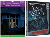 👻 захватывающий хэллоуин: dvd "kringle bros atmosfearfx bone chillers" с высокоуровневым проекционным экраном reaper brothers. логотип