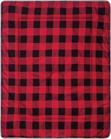 img 2 attached to 🖤 Red and Black Buffalo Plaid 3 Piece Baby Boy Crib Bedding Set by Peak A Bear